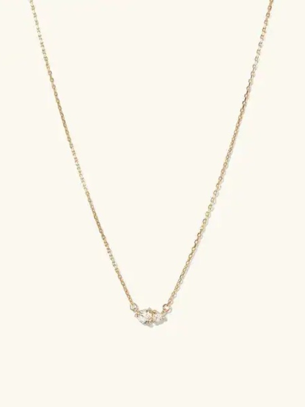 Mejuri 14k Gold Beverly White Topaz Necklace - RARE Original Mined Stone